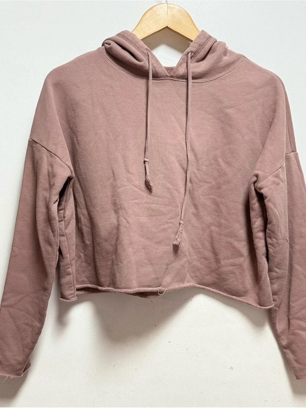 ALO Yoga Rose Taupe Cropped Drawstring Hoodie